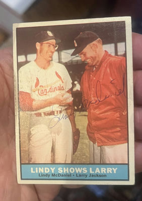 1961 Topps Autographed Card Lindy McDaniel Coa St. Louis Cardinals - Image 1 of 3