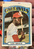 Blue Brock Cardinals Baseball Outfielder Autographed 1972 Topps Card HOF COA - thumbnail 1 of 3