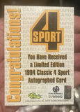Ed Jovanovski Four Sport Autographed Hockey Card 1994 1044/1189 - thumbnail 2 of 3