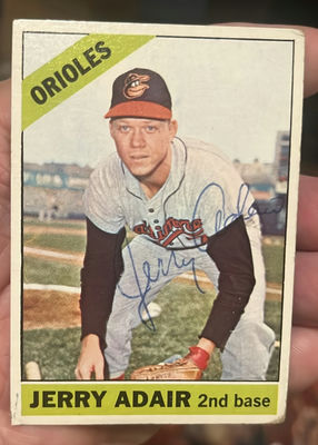 Jerry Adair 1966 Topps Autographed Baseball Card Orioles Coa - Image 1 of 3