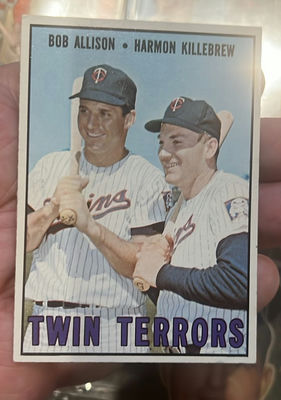 1967 Topps, Baseball Card, Twin Terrors, Herman, Killebrew And Bob Alison - Image 1 of 2