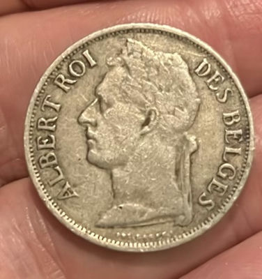 1926 Belgian Congo 1 Franc Silver Very Rare - Image 1 of 2