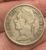 1926 Belgian Congo 1 Franc Silver Very Rare - thumbnail 1 of 2