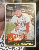 Dal Maxvill 1965 Topps Autographed Baseball Card St. Louis Cardinals COA - thumbnail 1 of 3
