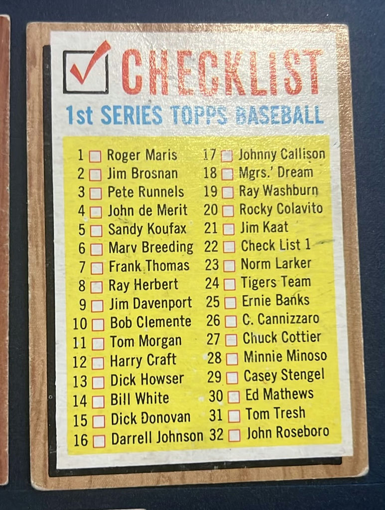 1962 Topps Baseball Check Lists 1, 2, 4 - image 3 of 8