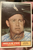 Nellie Fox 1961, Chicago Cubs Autographed Baseball Card HOF COA - thumbnail 1 of 3