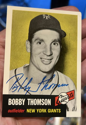 Bobby Thomson 1953 Topps Archives Autographed Baseball Card, New York Giants - Image 1 of 2