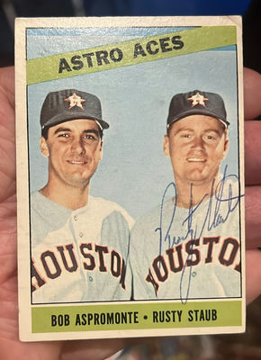 Rusty Staub 1966 Astro Aces Autographed Topps Baseball Card With COA - Image 1 of 3