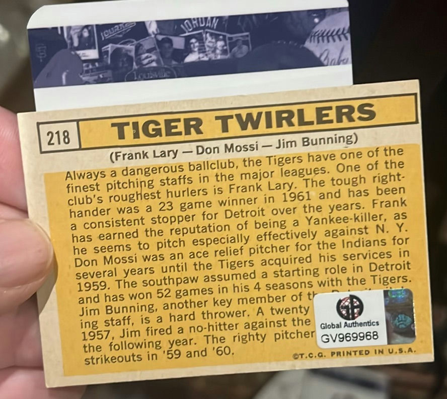 Topps Baseball Autograph Card, Dan Mossi Detroit Tiger, Twirler - image 2 of 3