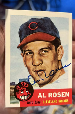 Al Rosen Autographed Baseball Card 1953 Topps Archives Cleveland Indians - Image 1 of 2