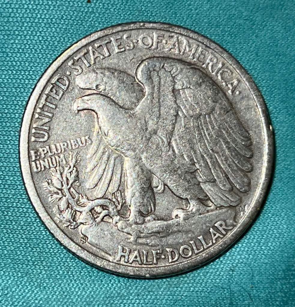 1943-S US Walking Liberty Silver Half Dollar Vf - image 2 of 2