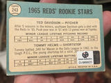 1965 Reds Rookie Stars Topps Baseball Card Autograph Ted Davidson With Coa - thumbnail 3 of 4
