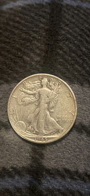 1945-S San Francisco Walking Liberty 1/2 Dollar Silver US - Image 1 of 2