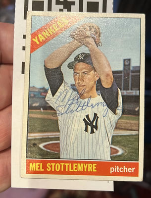 Mel Stottlemeyer, New York Yankees Autographed Baseball Card 1966 Topps Coa - Image 1 of 3