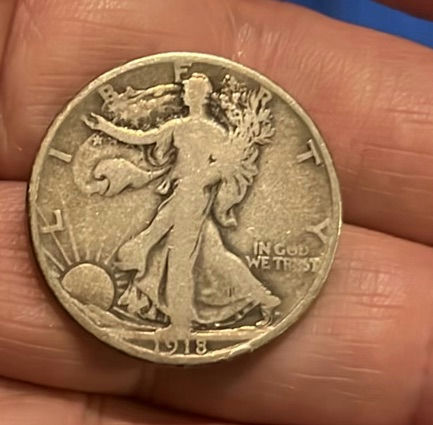 1918-S US Silver Walking Liberty Half Dollar - image 1 of 2