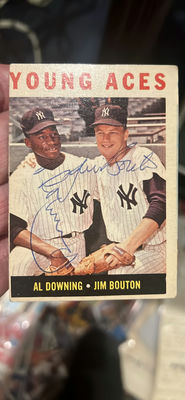 Jim Bouton, Al Downing Autographed Baseball Card Ny Yankees 1964 Topps - Image 1 of 3