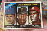 1965 Strikeout Leaders Top To Baseball Card Koufax Gibson - thumbnail 1 of 2