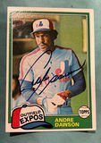 Andre Dawson Autographed Baseball Card Topps 1981 COA - thumbnail 1 of 3