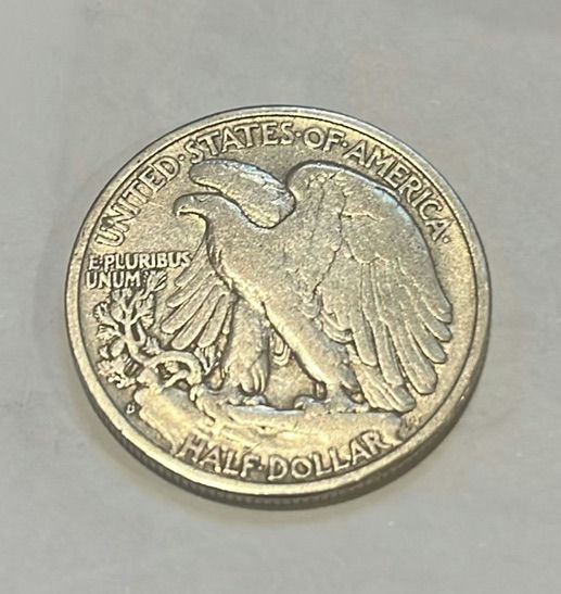 1942 D Liberty Walking Us Silver Half Dollar - image 2 of 2