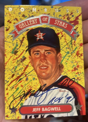 1992 Leaf Jeff Bagwell MLB HOF Baseball Card With COA Astros - Image 1 of 3