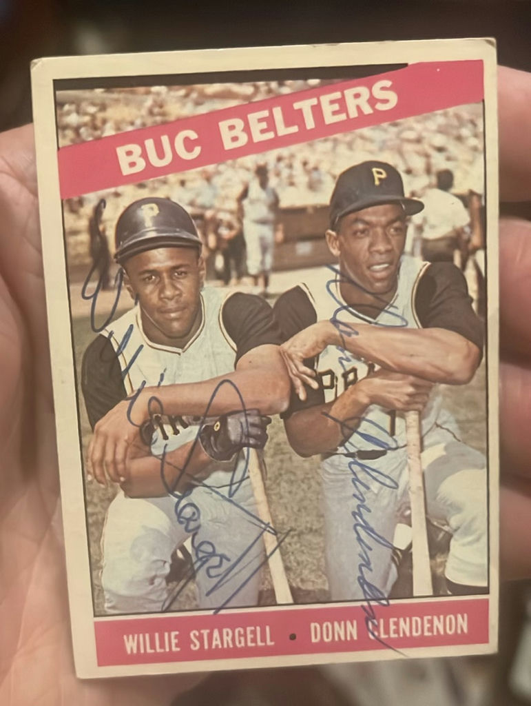 Willie Stargell Don Clenendon Topps Bucs Belters Autographed Cards With Coa - image 2 of 4