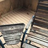 Wrought iron and wood rocking chairs with attached table - thumbnail 3 of 5