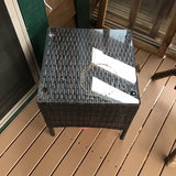 Small wicker table with glass top - thumbnail 1 of 1