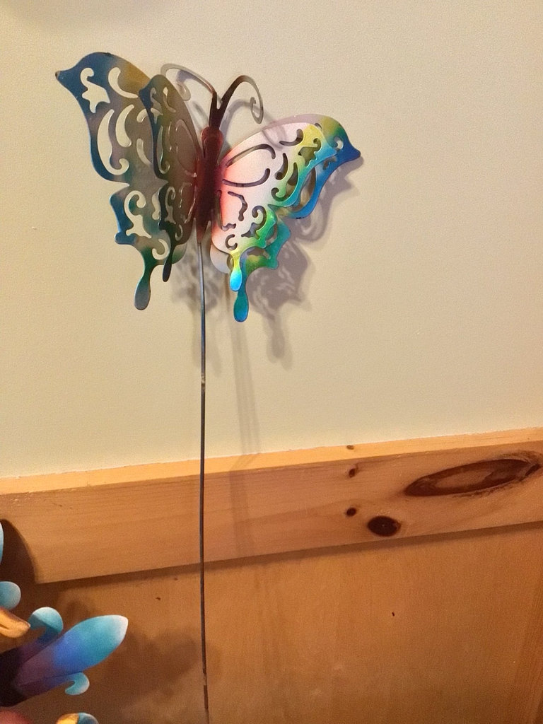 Colorful flower and butterfly sculptures - image 3 of 3