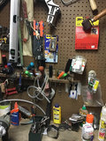 Assorted Hand Tools and Hardware on Pegboard - thumbnail 1 of 1
