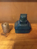 Round mosaic mirror, Flint blue glass piggy bank , small electric conduit - thumbnail 3 of 4