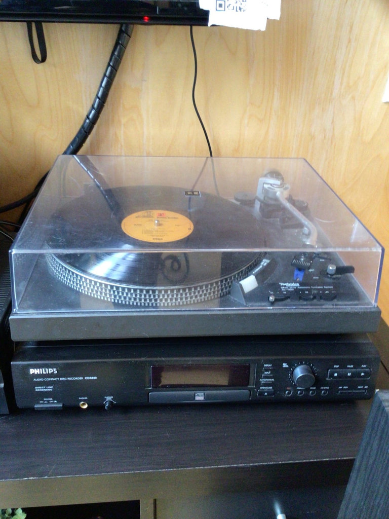 Home entertainment system with turntable, audio components   - image 4 of 5
