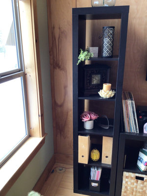 Five-shelf black display unit - Image 1 of 3
