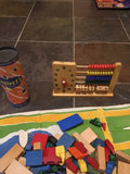 Vintage Playskool wooden toy blocks, abacus, and play mat - thumbnail 2 of 3