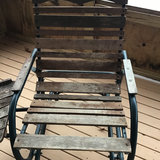 Wrought iron and wood rocking chairs with attached table - thumbnail 4 of 5