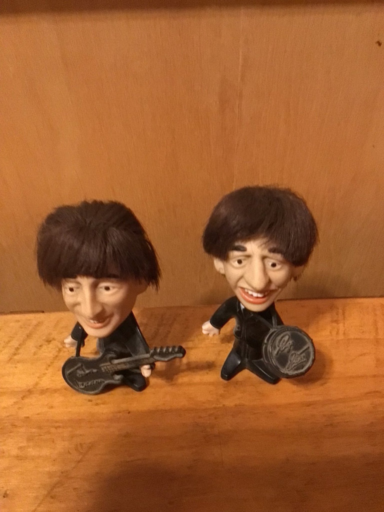 Two small John Lennon & Ringo guitar-playing figurines  - image 1 of 4