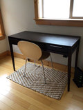 Dark wood desk with chair 4'x20" - thumbnail 1 of 3