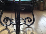 Round Mosaic Glass-Top Table with Iron Scroll Base - thumbnail 3 of 4