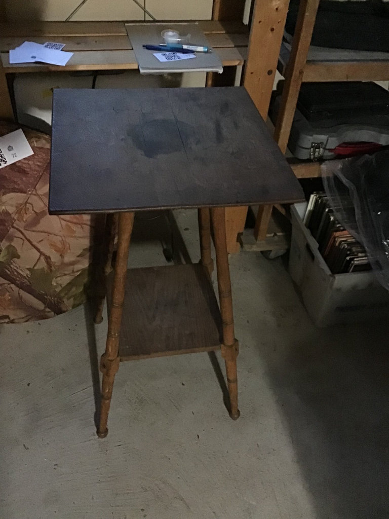 Wooden end table with dark top and lower shelf - image 1 of 1