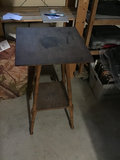 Wooden end table with dark top and lower shelf - thumbnail 1 of 1