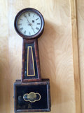 Antique 29-inch wooden wall clock with historical documentation - thumbnail 1 of 3