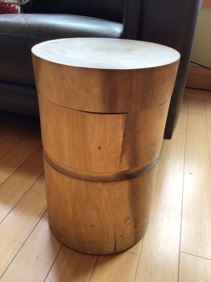 12-inch round wooden end table - Image 1 of 2