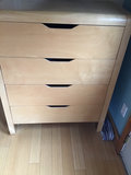 Blonde wood four-drawer bureau - thumbnail 1 of 2