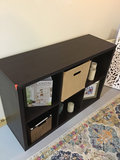 Dark faux-wood cube storage shelf - thumbnail 1 of 1