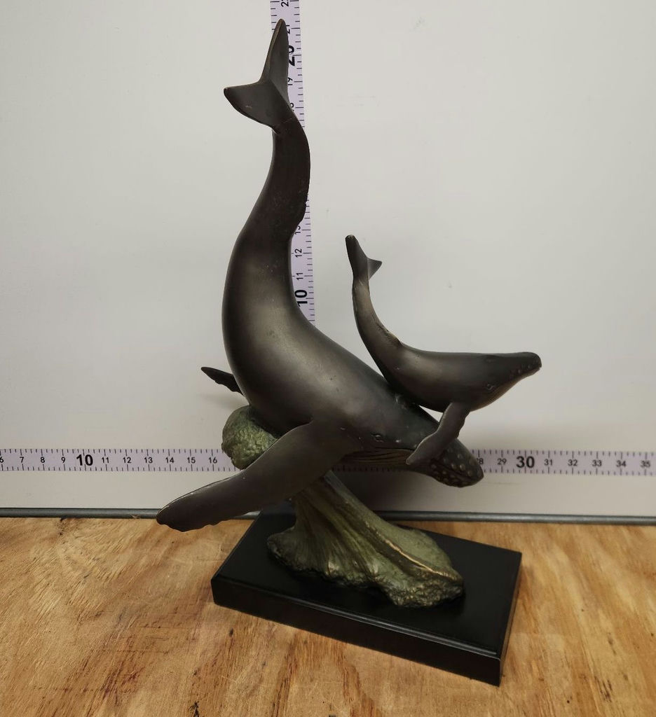 Bronze Humpback Whales Sculpture - image 1 of 12