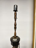Antique Cloisonne Champleve Enamel Lamp With Figural Handles - thumbnail 9 of 11