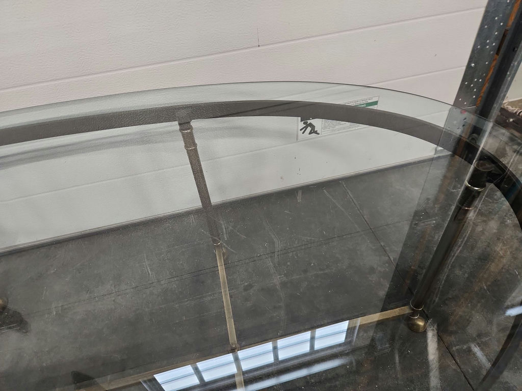 Mid-century Brass & Glass Oval Coffee Table - image 4 of 19