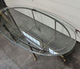 Mid-century Brass & Glass Oval Coffee Table - thumbnail 2 of 19