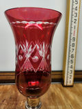 Sterling Silver & Cut Cranberry Glass Candle Holders - thumbnail 4 of 12