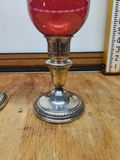 Sterling Silver & Cut Cranberry Glass Candle Holders - thumbnail 2 of 12