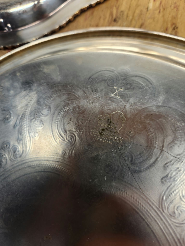 Silverplate & Brass Tray Lot - image 17 of 23